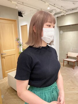 ローレン(LOREN) ミルクティーベージュぷつっとボブケアブリーチ 梅田