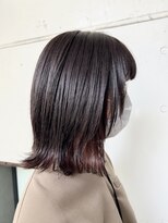 エフェクト(EFFECT hair care & Spa) 切りっぱなしロブ×ローズレッド