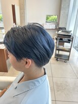 アチーブ ヘア デザイン(achieve hair design)&nbsp;#ネイビーカラー#ブリーチカラー×刈り上げショート20代30代40代