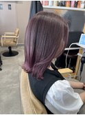 バレイヤージュ風レッドバイオレット外ハネボブ