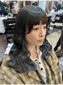 イヤリングカラーでブルーアッシュ【池袋イヤリングカラー】