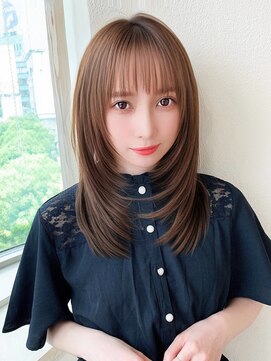 アフロート トウキョウ(AFLOAT TOKYO) 小顔シースルーバング前髪顔周りカットミディアムレイヤーロング