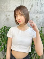 ハローバイシー 仙台(Hello by Sea)&nbsp;切りっぱなしボブ×ブリーチなしベージュブラウン[仙台]