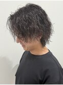 メンズマッシュウルフパーマサーフカールツイストパーマツーブロ