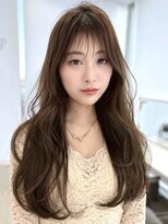 エアー 青山(AIR)&nbsp;セミロングレイヤーカットストレートロングウルフカットベージュ