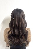 結婚式ヘアメ/参列ヘア/お呼ばれヘア/ハーフツイン/ハーフアップ