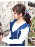 ナチュラルで可愛さ◎王道ポニーテール