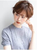小顔カットマッシュショートベージュカラー前髪あり20代30代40代