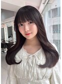 前髪あり 韓国 王道ガーリースタイル/10代20代黒髪ロング