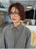 ショートボブ × パーマ