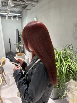 スイ 松戸(SUI) ブリーチ無しレッド♪【松戸/ダブルカラー】