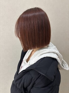 ミリ 奈良店(mm) 切りっぱなしボブ/オレンジ/近鉄奈良/奈良/学割/ブリーチなし
