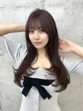 ビューブルー 亀戸錦糸町(VIEW BLUE) 美髪カールピンクブラウン韓国レイヤーロングセミディ顔周り前髪