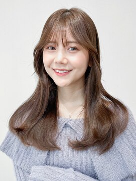 レア 表参道(L'ea) くびれヘアアプリコットオレンジ夏ヘアハイライトカラー