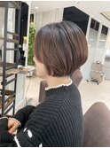 ショートボブ×自然な丸み