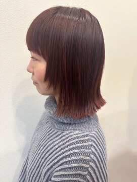 美容室ヒラトヤ 都南店 艶髪ストレート大人可愛いチョコレートベージュ◎プチ姫カット