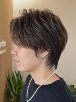 ガーデンタチカワネクスト(garden tachikawa next) 大人男子ナチュラルセンターパートウルフ毛流れカット20代30代