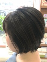 バサ 新所沢店(BASSA)&nbsp;美フォルムショートボブ オーガニックカラー ハイライトMIX。