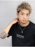 ブリーチカラー束感短髪刈り上げ【ライジングショート】