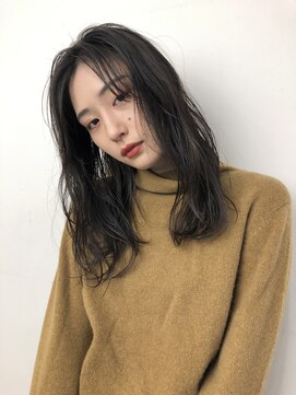 シェノン 西梅田(CHAINON) ウェットヘア/アッシュカラー/黒髪/暗髪/レイヤーロング