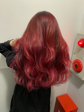 ミエル ヘア 新宿(miel hair) ピンクバレイヤージュカラー