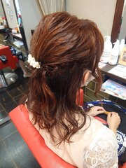 ヘアセット×ハーフアップ　ドレスヘア