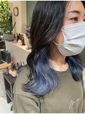 saraju ヒラノ インナーカラー インディゴブルー