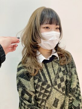 ギグスダブル 栄店(gigs double) ロングウルフ/逆インナー/ハニーブロンド