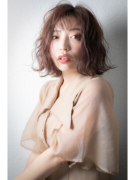 カバーヘア 上尾西口店(COVER HAIR) ミルクティーアッシュ大人美人外ハネボブパーマv上尾30代40代