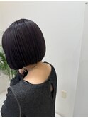 ラベンダーグレージュ×ボブ