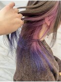 インナーカラー♪パープル×ピンク