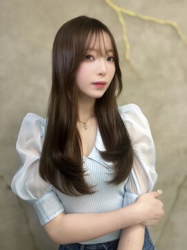 ロンドガーネット 池袋(Lond garnet) イメチェン外ハネボブ美髪ワイドバングミディアム縮毛矯正韓国