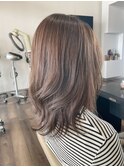 ナチュラルベージュミディアムヘア