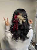 波ウエーブの編み込みアレンジ