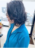 縦巻き抜け感パーマ