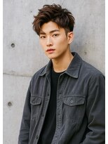 スズ(SUZU)&nbsp;【カジュアル×束感】刈り上げセンターパート/フェザーパーマ