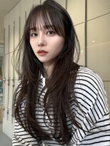 ミンクス 銀座店(MINX) 【MINX】顔まわり似合わせカット+暗めカラーロング_銀座