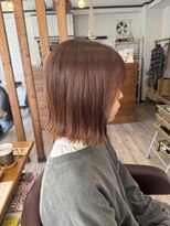 ラニ ヘアーアイラッシュ(lani hair eyelash)&nbsp;コーラル×切りっぱなしボブ