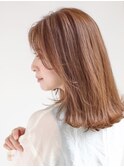 レイヤーカット韓国風ダブルカラー顔周り前髪カット