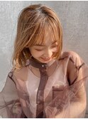 サマーカット  ヘーゼルベージュ ゆるふわカール Aラインボブ