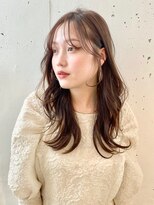 ビーチ(BEACH) フレンチガーリーミルクティーブラウン_シースルー前髪