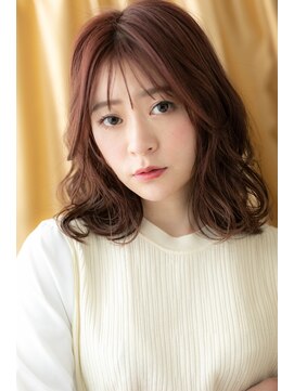 モッズヘア 越谷(mod's hair) ミルクティーピンクくせ毛風小顔ウェーブ巻きZ越谷20代30代40代