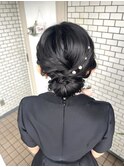 アップスタイル ヘアセット お呼ばれヘア