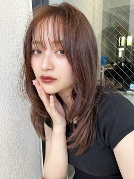 ミンクス ギンザ セントラル(MINX ginza central) 揺れるストレート 斜めバングデザインカラーシルキーベージュ