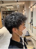 波巻きスパイラルツイストスパイラルパーマ刈り上げツーブロック