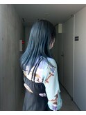 ブルーヘア/ニュアンスカラー/レイヤーカット/表参道