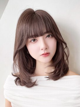 アルバム 新宿(ALBUM SHINJUKU) ウェーブミディアムマロンベージュ似合わせカット_F20450