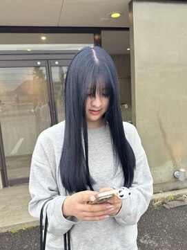 トテ(tote.) 暗髪ブルーブラック透明感ブルーグレーブリーチカラー