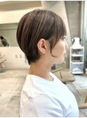 透明感カラー ボブ 前髪 ショート カラー ブリーチ&ダブルカラー