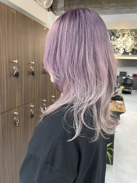 リュンヌ 門前仲町(lune) 切りっぱなしボブハイライトベージュカラーショートレイヤーロブ